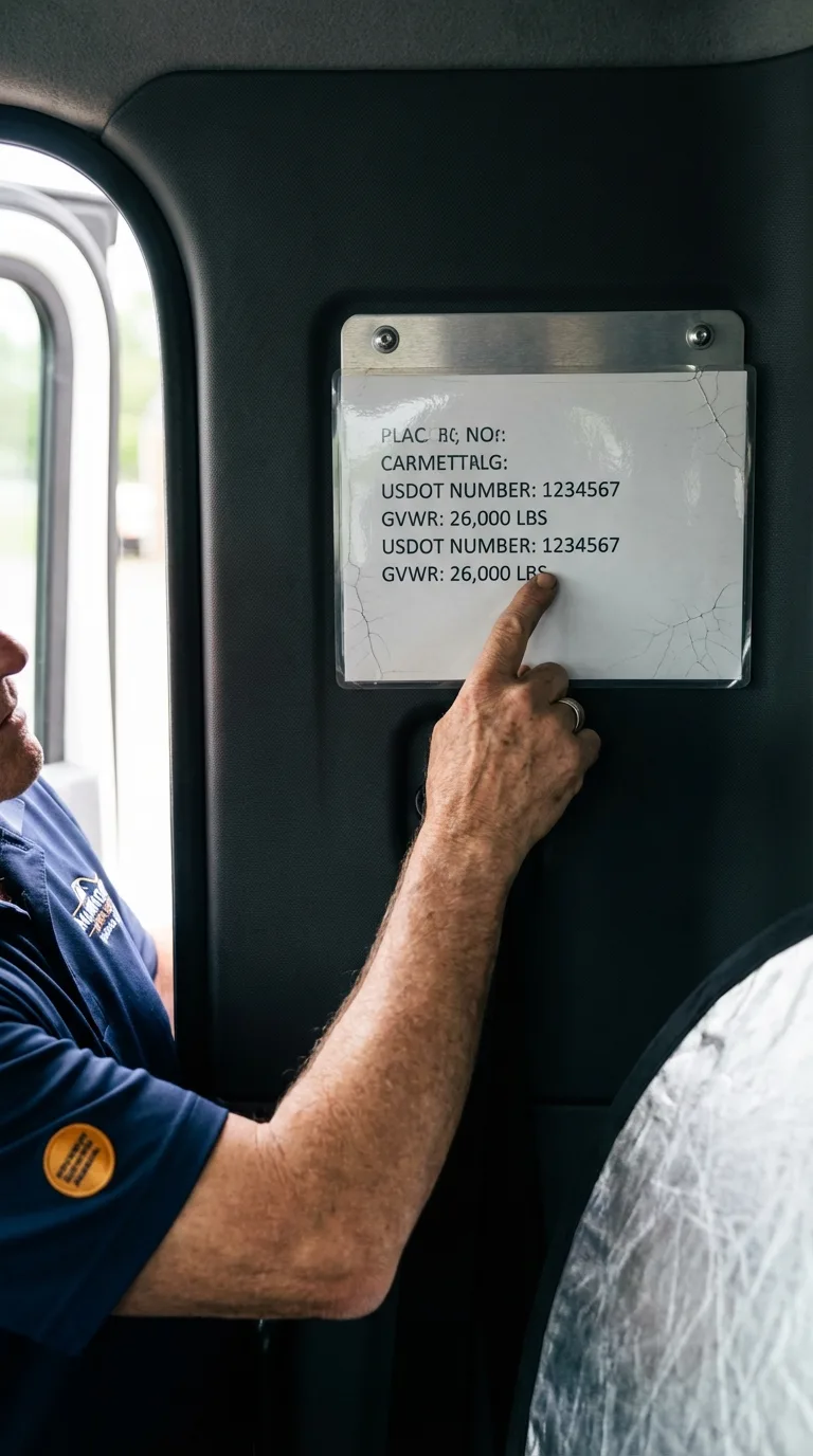 USDOT licensing placard verification in Le Claire